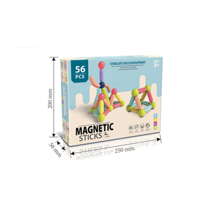 Blocs de <span class=keywords><strong>construction</strong></span> magnétiques 56 pièces ensemble jouets éducatifs bricolage couleur aimant tiges et boules jeux de <span class=keywords><strong>Construction</strong></span> - Product Image 1