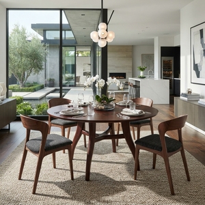 Table de repas d'extérieur ronde en bois massif naturel, idéale pour votre jardin ou votre terrasse - Product Image 4