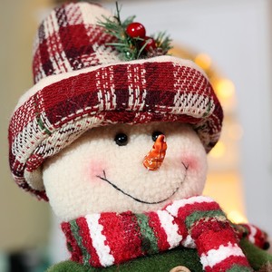 Ornement de Noël transfrontalier en tissu extensible, Poupée debout 31cm-50cm, Motif Plaid Rétro Père Noël Bonhomme de neige, Cadeau de Noël - Product Image 2