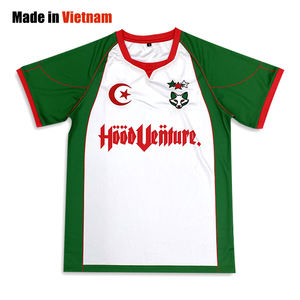 Maillot de football rétro personnalisé avec logo sublimé, respirant, séchage rapide, antibactérien, unisexe, 100% polyester, manches courtes, été, streetwear - Product Image 1