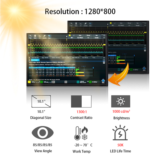 AUO 10.1'' 1280*800 WXGA LCD Panel G101EVN03.1 High Contrast Sunlight Readable Display10.1 Inch LCD Modules