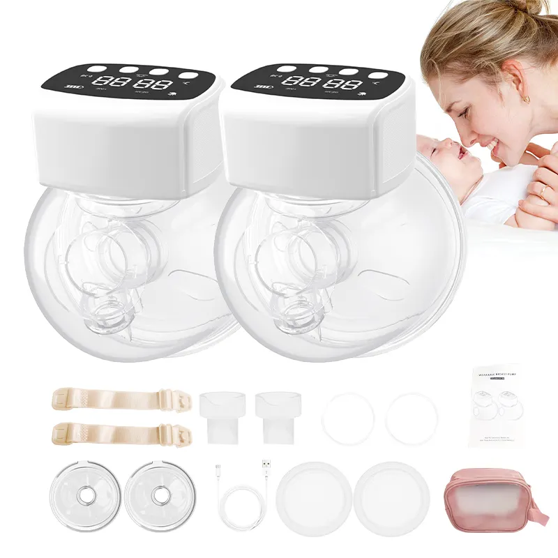 Estrattori di latte per l'allattamento al seno portatili da 180ML in silicone senza mani tiralatte indossabili per l'alimentazione del bambino