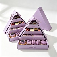 Nouvelle boîte alimentaire personnalisée écologique de style arabe en forme de pyramide pour plats à emporter, snacks, pâtisseries, desserts, et basbousa