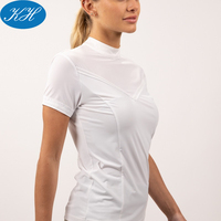 Couche de base équestre pour femmes, design en V personnalisé, respirante, séchage rapide, pour l'été