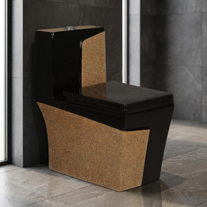 WC monobloc en céramique blanc rond à double chasse, à poser au sol, pour salle de bain moderne - Product Image 3