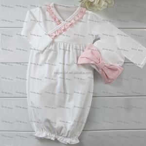 Vestiti per Neonati 100% Cotone Bianco Monogramma Abito da Sera Manica Lunga Prodotti per Neonati <span class=keywords><strong>Sacco</strong></span> Nanna - Product Image 5