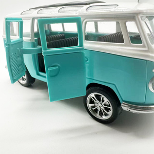 Ajb Diecast xe ô tô đồ chơi cho trẻ em xe buýt kim loại xe với rebound lực lượng âm nhạc đèn cửa xe mở chức năng đóng cửa - Product Image 4