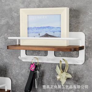 Wall Mounted Key Rack With <b>Shelf</b> And <b>Hooks</b> For Entryway Storage Organization - Product Image 4