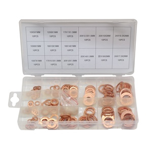 ZM 0596 150 pièces 15 tailles anneau huile cuivre <span class=keywords><strong>rondelle</strong></span> point vide épaissie cuivre <span class=keywords><strong>rondelle</strong></span> - Product Image 1