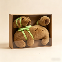 Peluche Capybara Douce avec Sac à Dos Tortue pour Enfants – Cadeaux Personnalisés OEM ODM