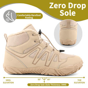 <span class=keywords><strong>Bottes</strong></span> d'hiver pour la neige, large boîte à orteils, chaussures minimalistes, zéro dénivelé, chaussures de randonnée pieds nus pour femmes et hommes - Product Image 5