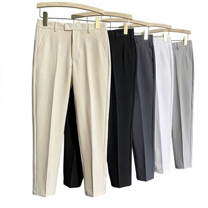 Pantalon Chino Kaki Homme Personnalisé OEM ODM Tissu Peigné Classique Décontracté Mélange Polyester/Coton Coupe-Vent Doux - Product Image 1