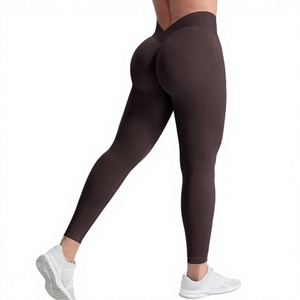 High Waisted Seamless Yoga <b>Leggings</b> Full Length Ruched Butt Lifting Workout Pants for Gym - Product Image 1