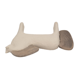 Statuetta decorativa di cavallo in ceramica e legno, accessorio per l'arredamento di casa, ideale per mensole o banconi. - Product Image 6