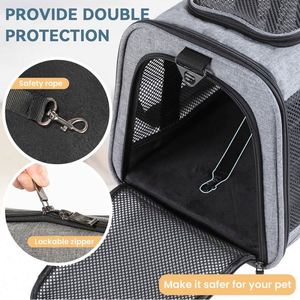 Échantillon Gratuit : Sac de Transport pour Chat et Chien, Approuvé par les Compagnies Aériennes, Sac de Transport Souple et Respirant pour Animaux de Compagnie, avec Bandoulière Réglable et - Product Image 4