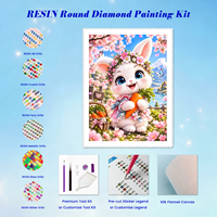 Kit de Peinture Diamant Personnalisé M-062 Zodiaque Lapin, Broderie Point de Croix Animal DIY, Broderie Strass Complète, Art Mural Décoration Maison