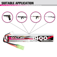 CODDAR 3S 1400MAH 11.1V 35C Mini Tamiya AirSoft AirGun Soft Bullet Gun Hunting RC LiPo Battery Pack High décharge puissante Cell