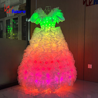 Costume de danse arabe Sexy chaud 433 contrôle sans fil LED robe de mariage et de soirée pour filles Dancerwear
