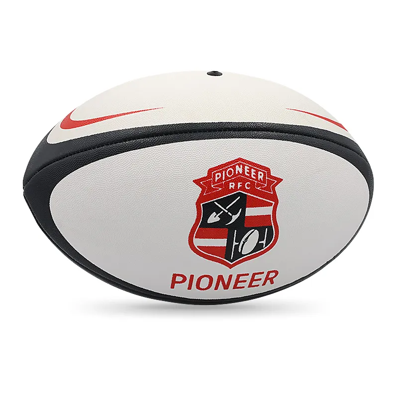 Pelota de rugby de pvc, logo personalizado, tamaño 5, alta calidad