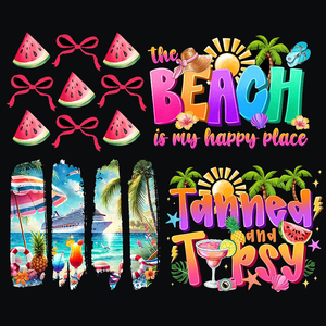 Estampados DTF de Plastisol con Diseño 'Hello Summer Vibes', Transferencias Termoadhesivas, Apliques Personalizados, Pegatinas Termoadhesivas <span class=keywords><strong>para</strong></span> Camisetas, Bolsas y Zapatos, Venta al por Mayor - Product Image 3