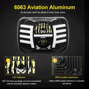 Faros LED de 5x7 pulgadas para coche, lámpara de mano DRL de ojo de Ángel de haz sellado de 2022 W, 7x6 pulgadas, para Jeep YJ XJ, Cherokee H6054, H5054, novedad de 120 - Product Image 4