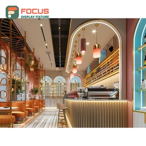 เคาน์เตอร์บริการกาแฟระดับมืออาชีพ โซนทำงานบาริสต้า พร้อมเคาน์เตอร์แคชเชียร์หน้าร้าน ทำจากไม้โอ๊คสีขาว สำหรับร้านกาแฟ - Product Image 4