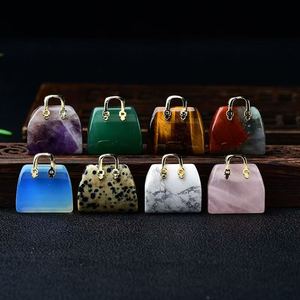 Commercio all'ingrosso di cristallo naturale artigianato <span class=keywords><strong>pietra</strong></span> grezza borsetta ornamento per la casa e soggiorno decorazione - Product Image 1