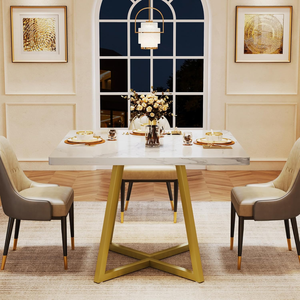 Rustico Chic bianco <span class=keywords><strong>Vintage</strong></span> MDF tavolo da pranzo con Base in metallo per la <span class=keywords><strong>cucina</strong></span> di casa 2 persone - Product Image 6