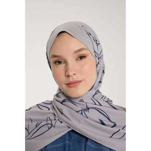 Soft <b>Grey</b> Pure Tone <b>Scarf</b> Leaf Pattern Long Fashionable Style Custom Logo Jacquard Design Winter Cashmere Navy for Clubs - Product Image 3