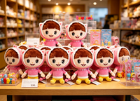 Peluche personnalisée, adorable chaton avec capuche, personnage féminin, poupée en peluche douce pour la décoration de la maison, cadeau promotionnel