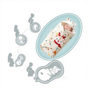 שמיכת החתלה לתינוקות קטיפה חלבית סרוגה לחורף אנטי סטטית אנטי חיידקים קל משקל עטיפת החתלה לתינוקות שינה בחוץ - Product Image 3