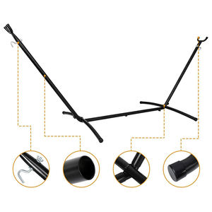 काले 9 फुट Hammocks समायोज्य वियोज्य समर्थन आउटडोर स्टील फ्रेम के लिए खड़े हो जाओ - Product Image 2