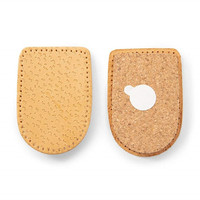 Semelle orthopédique de rehaussement du talon en cuir véritable et liège, auto-adhésive, absorption des chocs, design fin, pour tendinite d'Achille