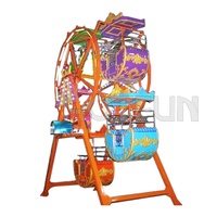 Gran oferta, nuevo diseño, Mini noria de acero para interiores/exteriores, estilo europeo, pequeños paseos en parque de atracciones, coche de visualización para niños a la venta
