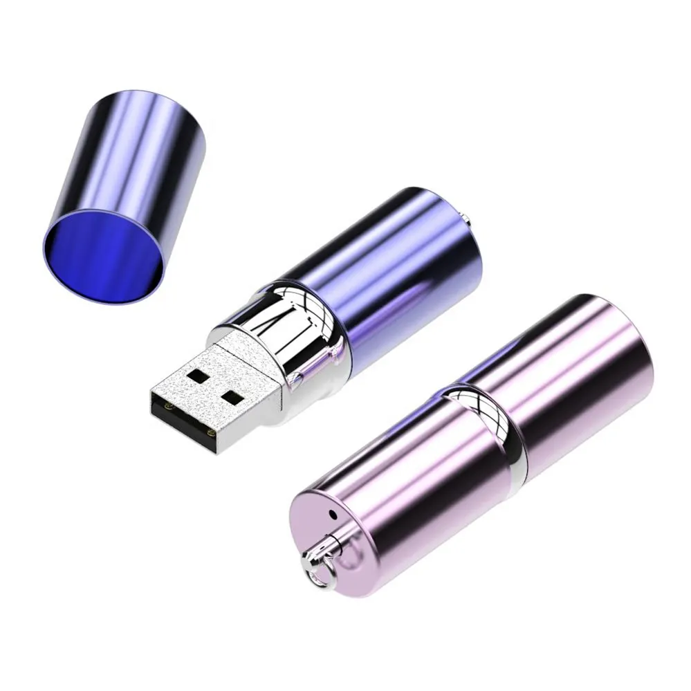 Schöner Lippenstift Rot/Rose Pink USB-Stick 64GB 32GB 16GB 8GB 4GB Metall Lippenstift USB 2.0 Memory Sticks U Disk Pen drive