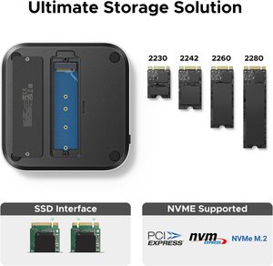 Station d'accueil et support UGREEN pour Mac <span class=keywords><strong>Mini</strong></span> M4/M4 Pro, boîtier SSD NVMe, 3 ports USB 10 Gbps, USB-C, USB-A, lecteur de carte SD, argent - Product Image 3