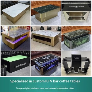 Barra de <span class=keywords><strong>Bar</strong></span> Moderna y Personalizable para KTV, Club Nocturno, Fabricada en Acero Inoxidable y Vidrio, con Losa de Roca Luminosa, para Uso Comercial - Product Image 6