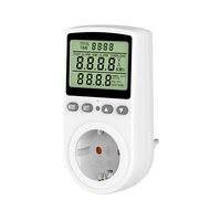 Wattsave Compteur d'énergie intelligent LCD industriel européen avec prise, précision classe 1.0, courant 16A, 2 prises, anti-effraction