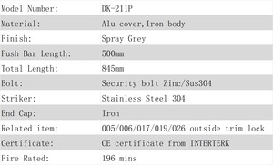 Thiết bị thoát hiểm hoảng loạn CE/<span class=keywords><strong>ul</strong></span> chứng nhận chống cháy 3 giờ cho các thiết bị thoát hiểm khẩn cấp được sử dụng để phòng cháy - Product Image 6