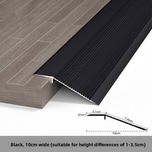 Sunsbuild Profilé de transition moderne en aluminium pour sols, seuil de porte, rampe de réduction pour carrelage et bois, usage hospitalier et hôtelier - Product Image 4