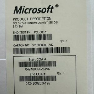 Paquete de DVD de SQL <span class=keywords><strong>Server</strong></span> 2019 Edición Estándar Original, Activación en Línea, <span class=keywords><strong>CAL</strong></span> Ilimitado, Versión en Inglés, Disponible - Product Image 1