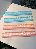 Nouveau lot de 4 pièces : Règle pour tuiles de Mahjong à motif coquillage, organisateur de tuiles de Mahjong en acrylique de 5 mm, support poussoir de tuiles