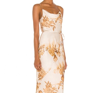 Abito Casual da Donna in Raso di Seta Taglia Grande Tinta Unita con Collo a Scialle Personalizzabile - Product Image 5