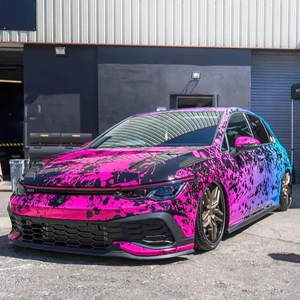 Film de protection pour véhicule NIKO, design imprimé camouflage, plusieurs couleurs, rose brillant, autocollant en vinyle pour voiture, film de protection automobile - Product Image 1