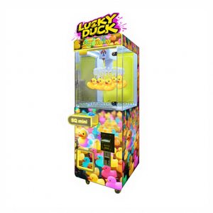 Máquina de garra de estilo pato amarillo que funciona con monedas para patio interior con luces LED <span class=keywords><strong>Arcade</strong></span> Toy Grabber Game Prize Clip Game Machine - Product Image 1