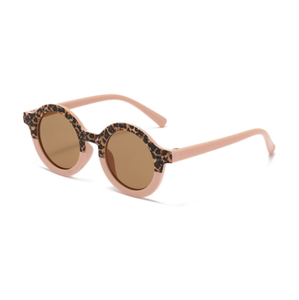 Lunettes de soleil rétro pour bébés à imprimé léopard, tendance et mignonnes, verres colorés, fabriquées en PC et métal, vente en gros - Product Image 6