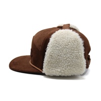 Casquette Snapback 7 Panneaux en Corduroy avec Logo Brodé 3D Personnalisé, Rabats d'Oreilles Hiver, Style Hip Hop Sportif d'Extérieur, Vente en Gros