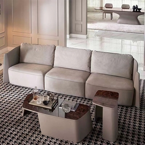 فيلا إيطالية بتصميم منزلي ، أريكة صالة جلدية فاخرة - Product Image 3