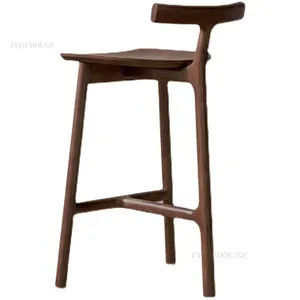 Chaise <span class=keywords><strong>de</strong></span> <span class=keywords><strong>bar</strong></span> en <span class=keywords><strong>bois</strong></span> massif, tabourets hauts <span class=keywords><strong>de</strong></span> designer nordique, mobilier <span class=keywords><strong>de</strong></span> <span class=keywords><strong>bar</strong></span> moderne <span class=keywords><strong>et</strong></span> minimaliste pour la maison, fabricant en gros, OEM personnalisé - Product Image 2