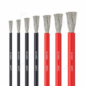 Cable de silicona para batería de coche, Cable eléctrico resistente al calor de 22/20/18 AWG, Flexible y suave, Color rojo y negro